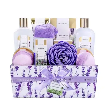 gift basket Spa-lavender-bath-shower-gift-basket-450x450