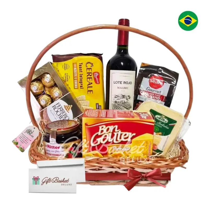 Wine Chocolate Gourmet Gift Hamper to Brazil