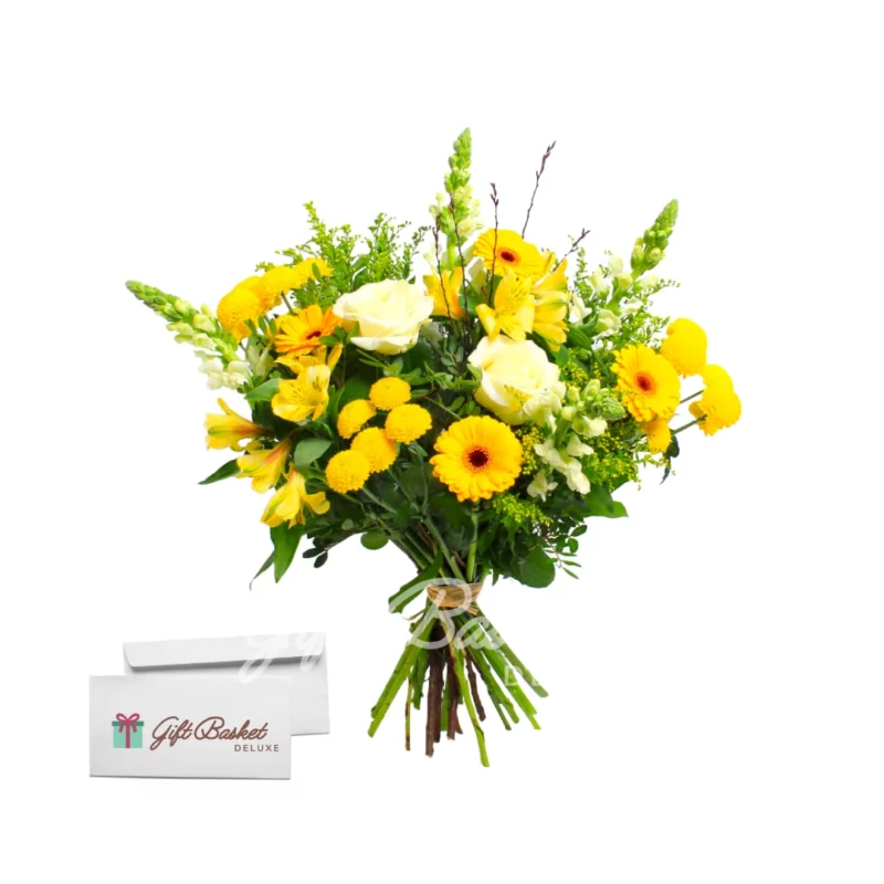 send flowers online cheerful yellow bouquet